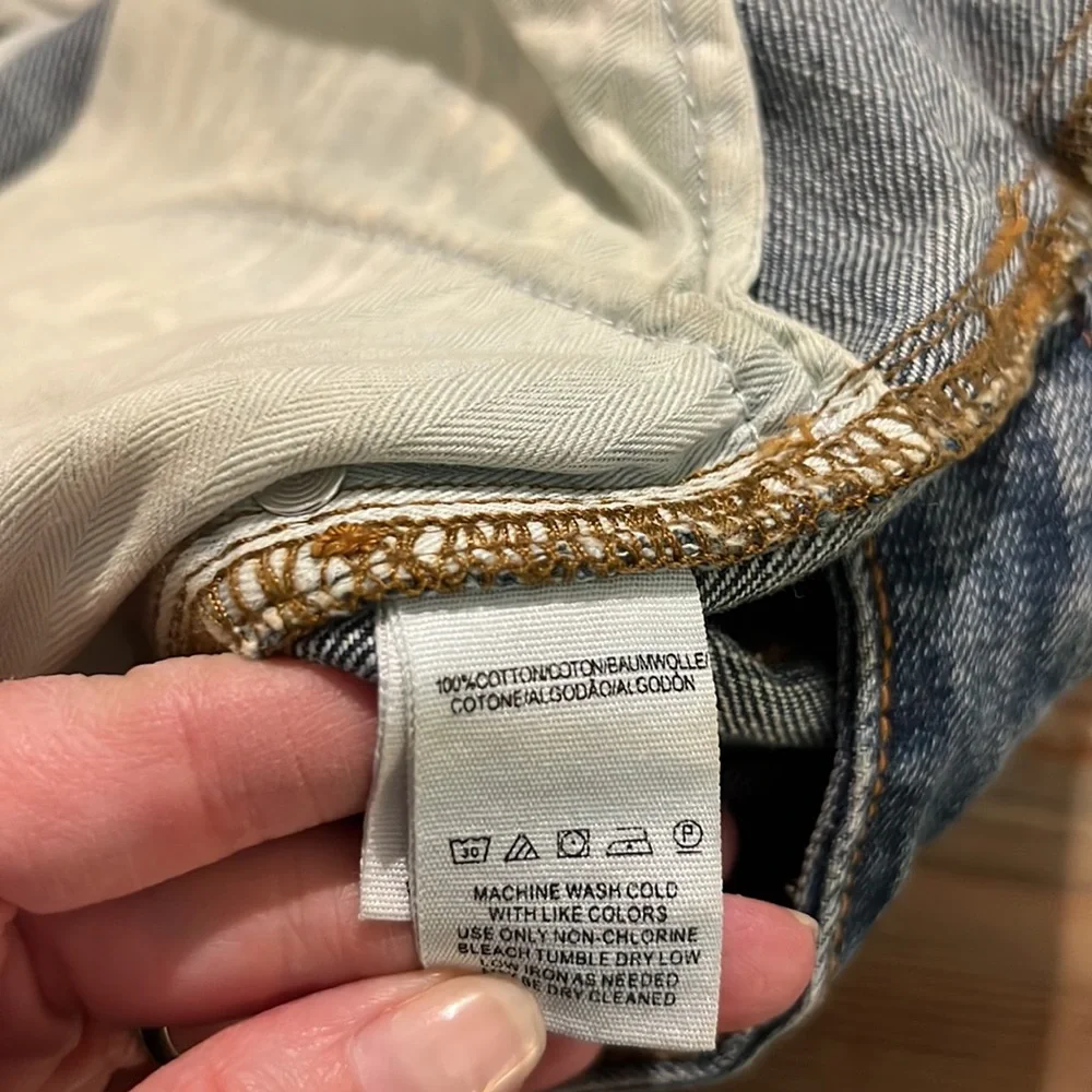 Free People Frayed Denim Jean Shorts W24 - Picture 4 of 6